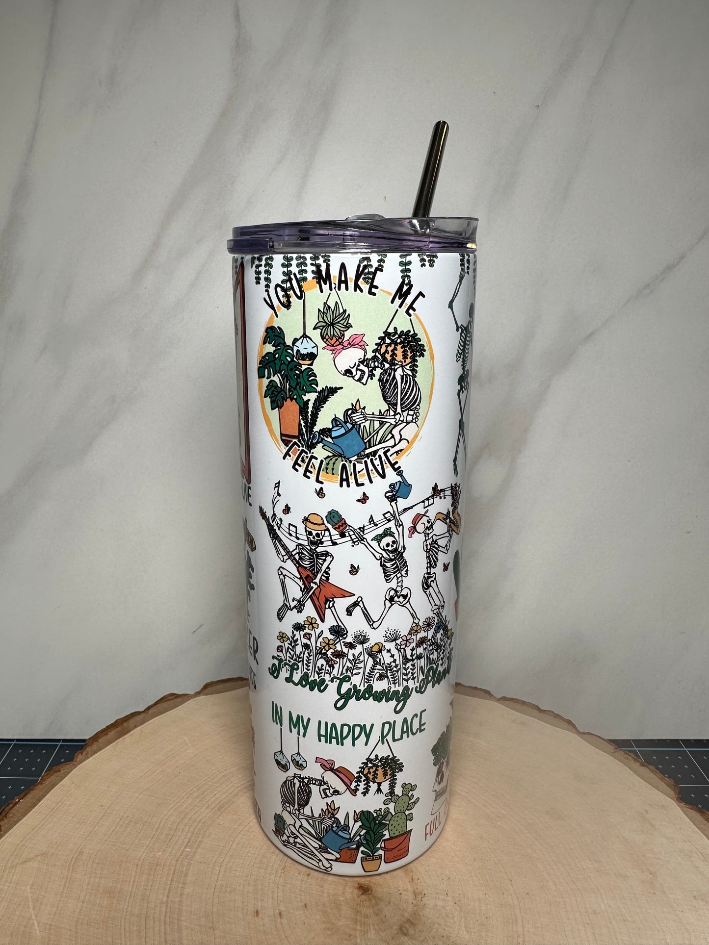 Skeleton Plants 20oz Skinny Tumbler